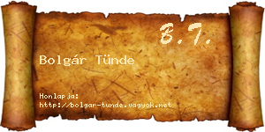 Bolgár Tünde névjegykártya
